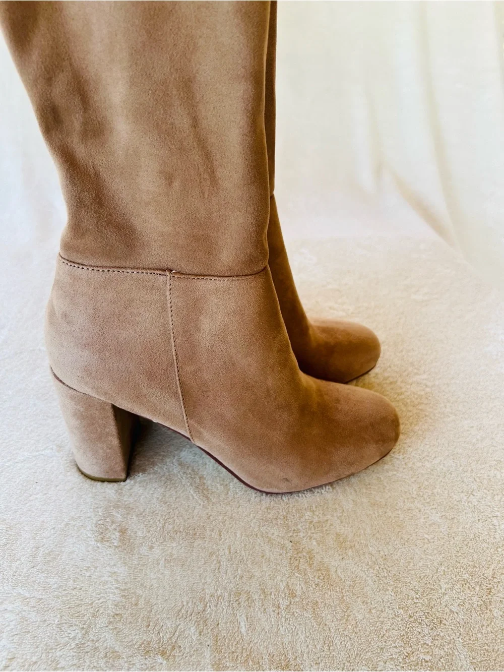 Chinese Laundry King Taupe Over-the-Knee Suedette Boots Size 8 NWT